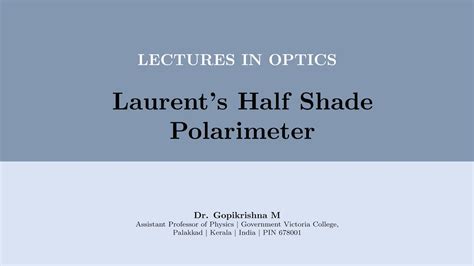 laurent's half shade polarimeter experiment|polarimeter experiment 3.